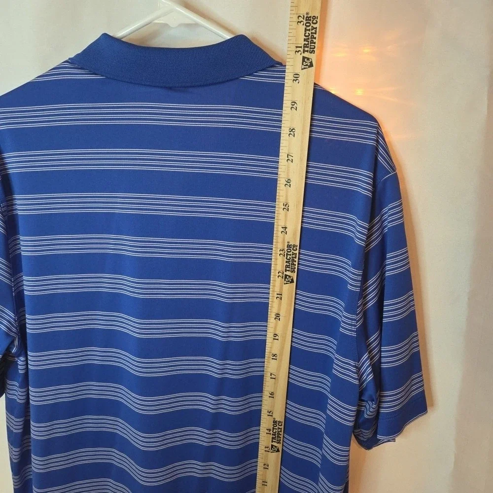 Nike‎ Golf Tour Performance Dri-Fit Blue Striped Short Sleeve Polo Shirt Size L